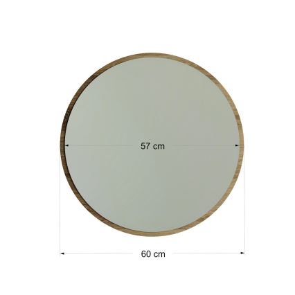 Sieninis veidrodis AYNA d. 60 cm rudos spalvos