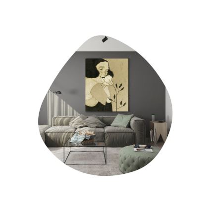Sieninis veidrodis BESSO 60x60 cm juoda
