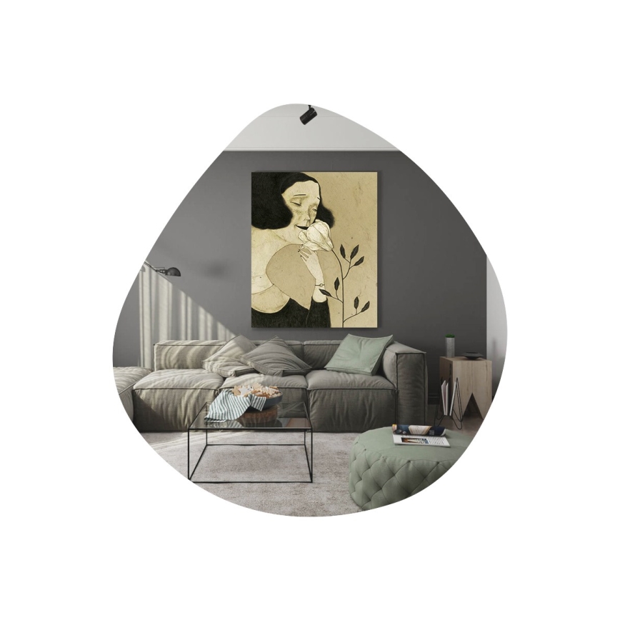 Sieninis veidrodis BESSO 60x60 cm juoda