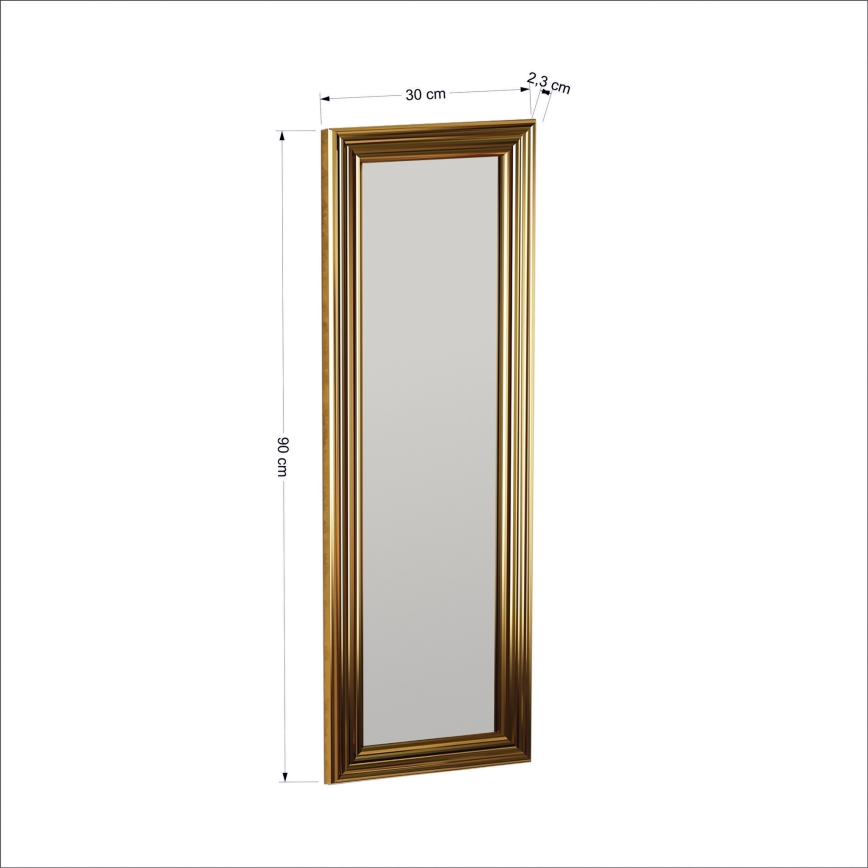 Sieninis veidrodis BOSS 90x30 cm auksas