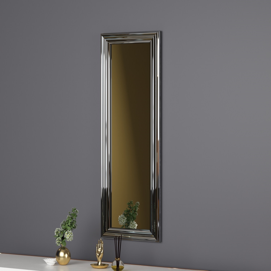 Sieninis veidrodis BOSS 90x30 cm sidabras