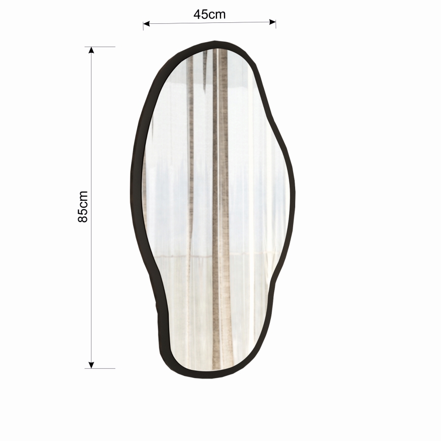 Sieninis veidrodis COULDY 85x45 cm juoda