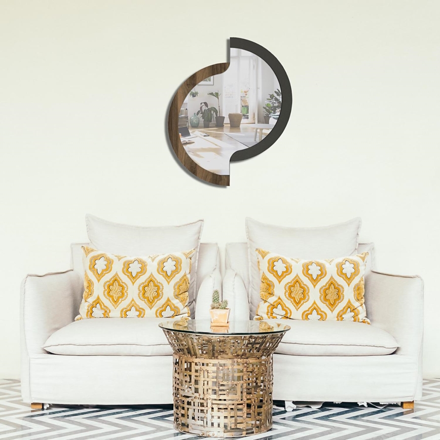 Sieninis veidrodis IGERO 71x59 cm rudos spalvos