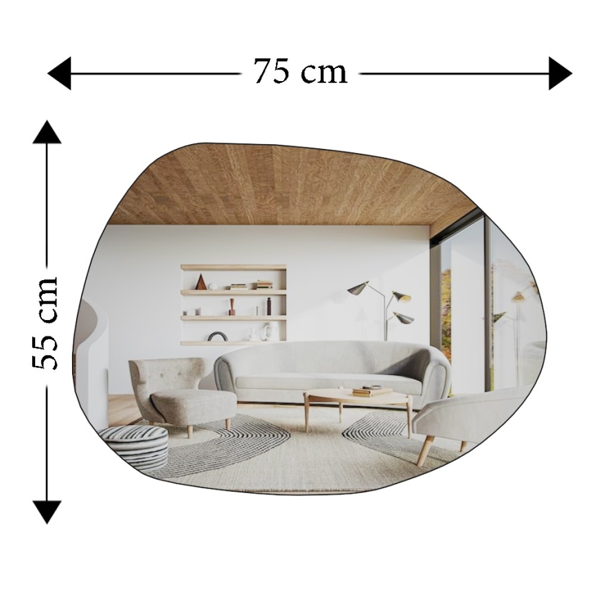 Sieninis veidrodis LIORA 75x55 cm juoda