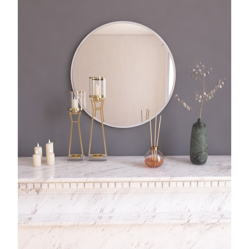 Sieninis veidrodis OZZE diametras 60 cm balta