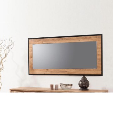 Sieninis veidrodis QUANTUM 60x110 cm ruda/juoda
