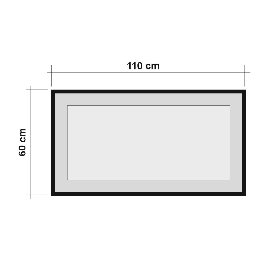 Sieninis veidrodis QUANTUM 60x110 cm ruda/juoda