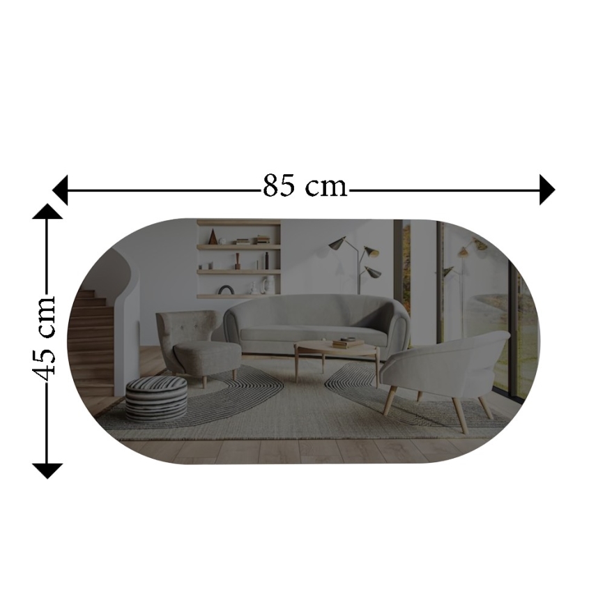 Sieninis veidrodis RIORS 85x45 cm juoda