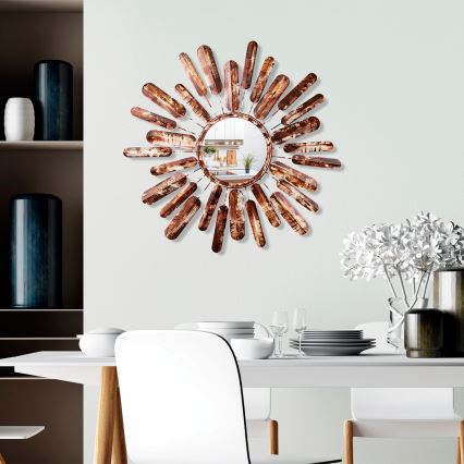 Sieninis veidrodis SAULĖ diametras 75 cm ruda