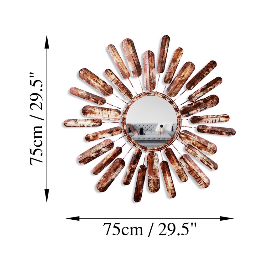 Sieninis veidrodis SAULĖ diametras 75 cm ruda