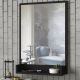 Sieninis veidrodis su lentyna COSTA 75x45 cm juodas