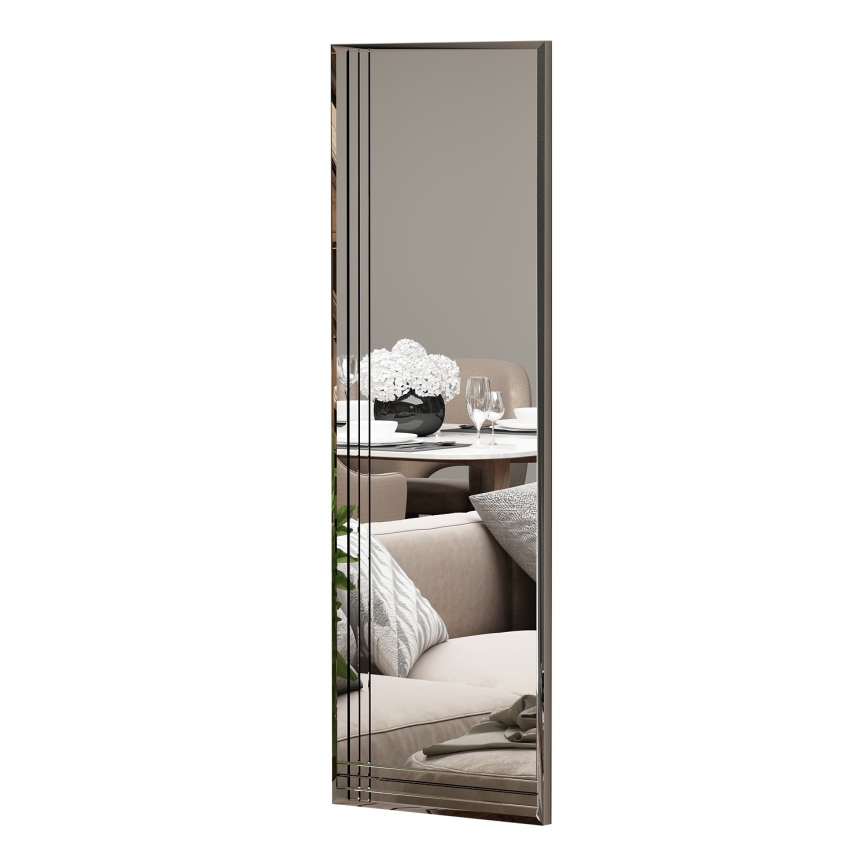 Sieninis veidrodis TRIO 120x40 cm blizgus chromas