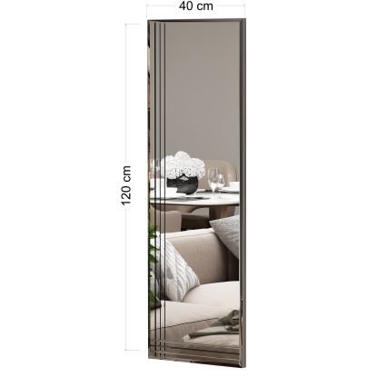 Sieninis veidrodis TRIO 120x40 cm blizgus chromas