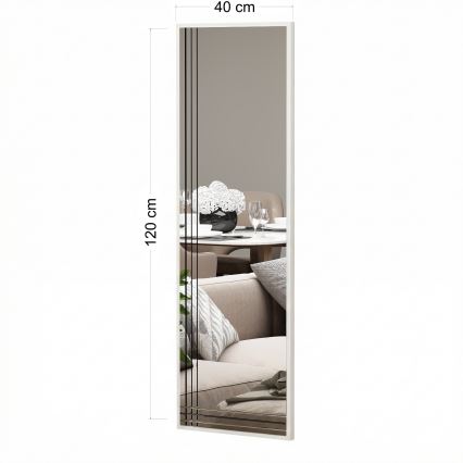 Sieninis veidrodis TRIO 120x40 cm blizgus chromo paviršius