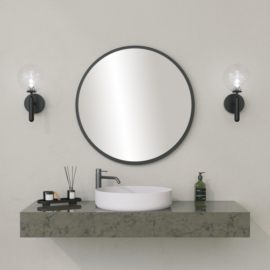 Sieninis veidrodis YUVARLAK diametras 60 cm juoda