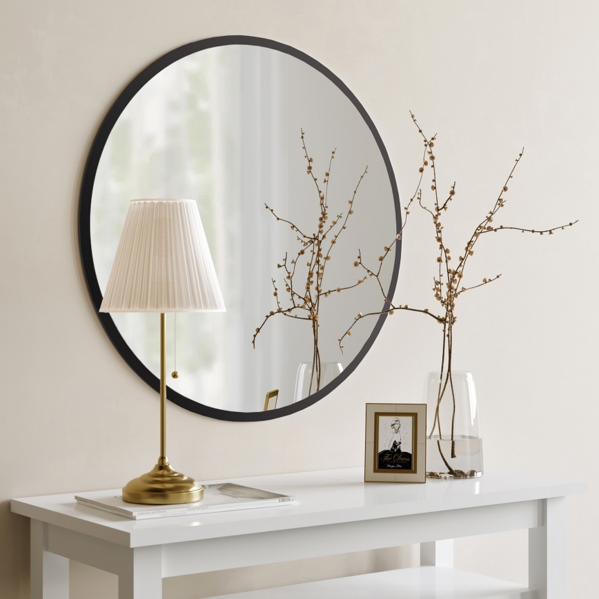 Sieninis veidrodis YUVARLAK diametras 60 cm juoda