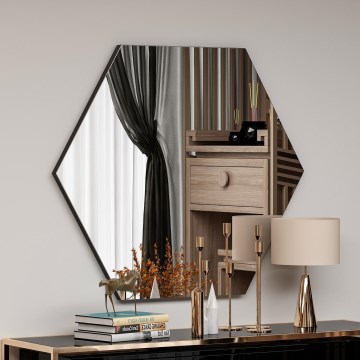 Sieninis veidrodis ZEO 60x70 cm juoda
