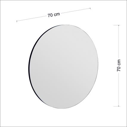 Sieninis veidrodis ZEOS diametras 70 cm juoda