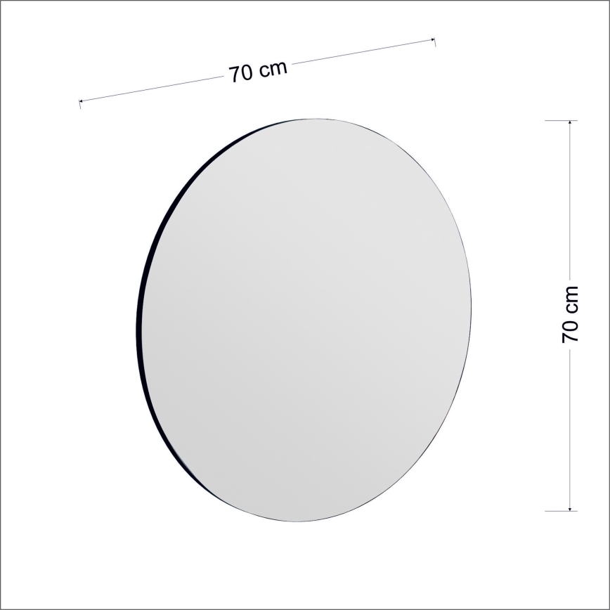 Sieninis veidrodis ZEOS diametras 70 cm juoda
