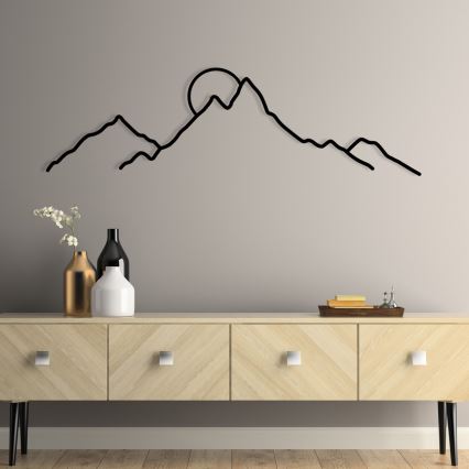 Sienų dekoracija 100x29 cm kalnai metalas