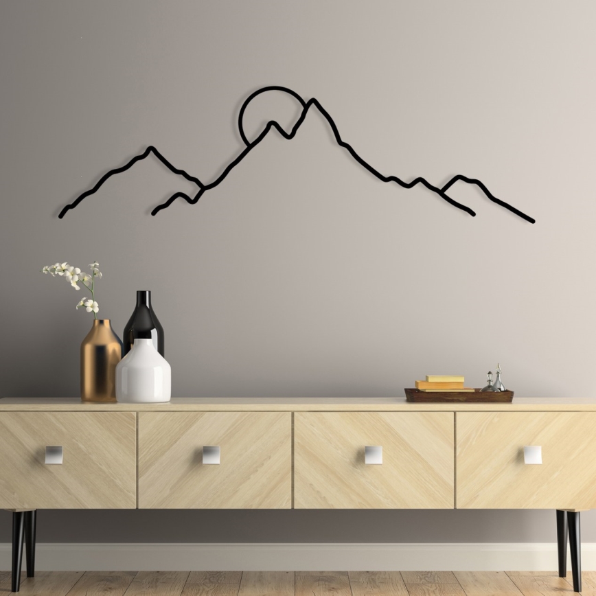 Sienų dekoracija 100x29 cm kalnai metalas