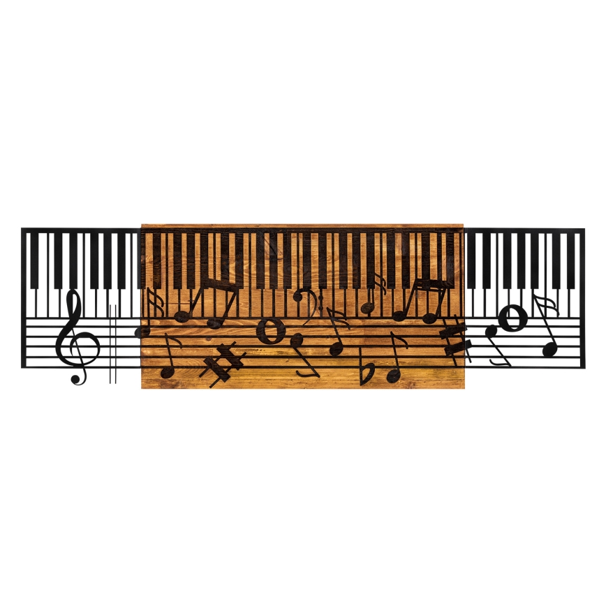 Sienų dekoracija 100x30 cm pianinas medis/metalas