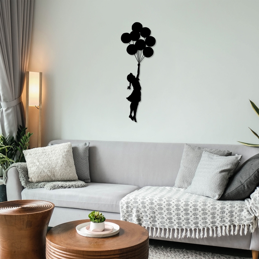 Sienų dekoracija 100x34 cm mergina metalas