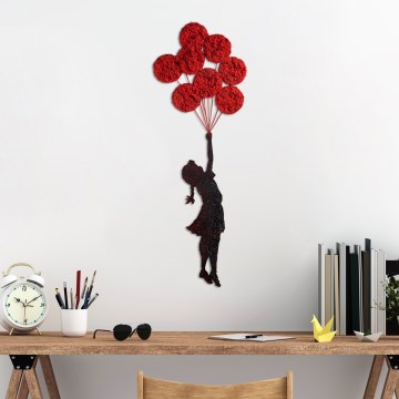 Sienų dekoracija 100x34 cm mergina metalas/samanos