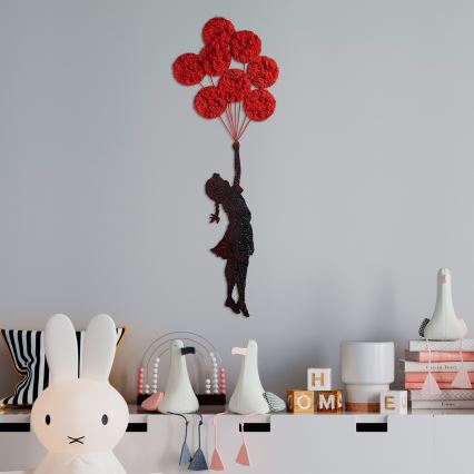 Sienų dekoracija 100x34 cm mergina metalas/samanos