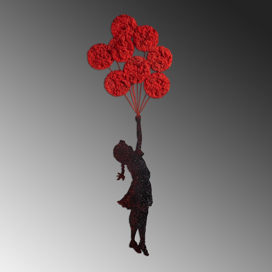 Sienų dekoracija 100x34 cm mergina metalas/samanos