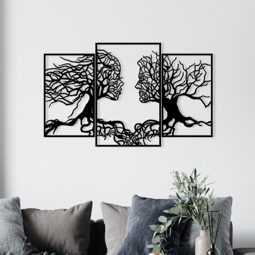 Sienų dekoracija 116x71 cm Gyvybės medis metalas