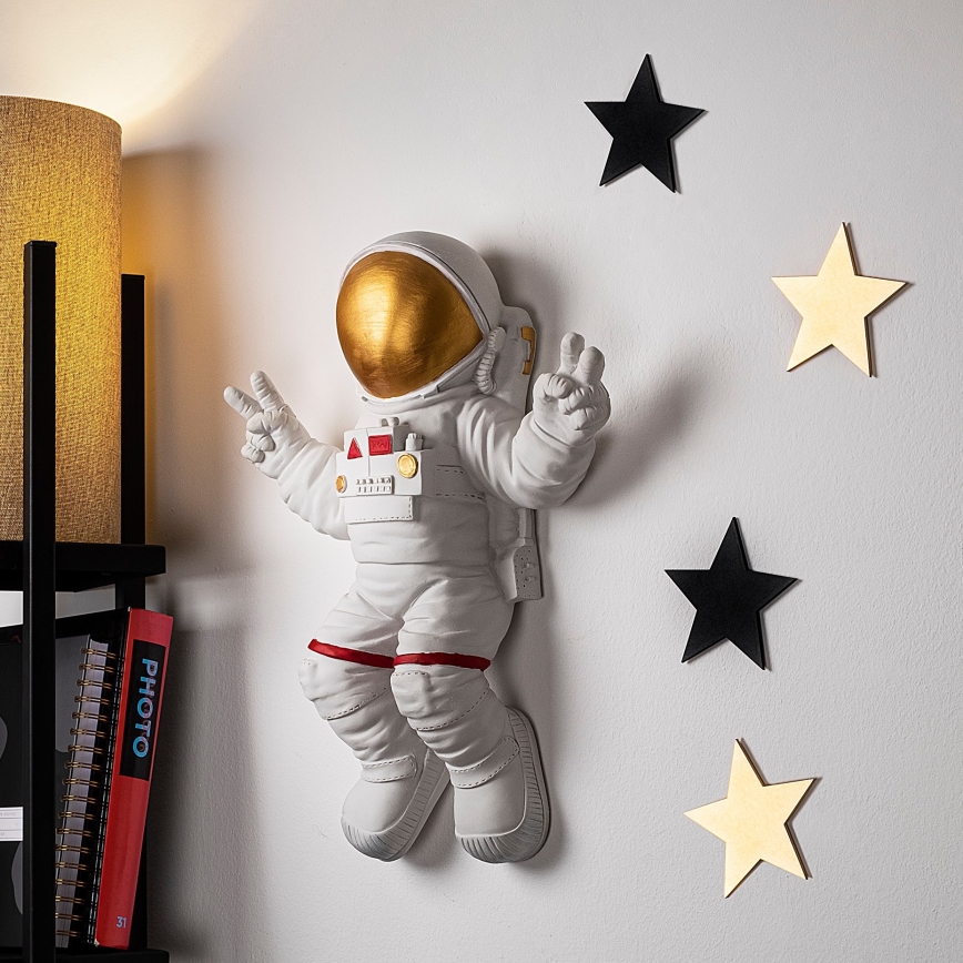 Sienų dekoracija 47x35 cm astronaut auksas