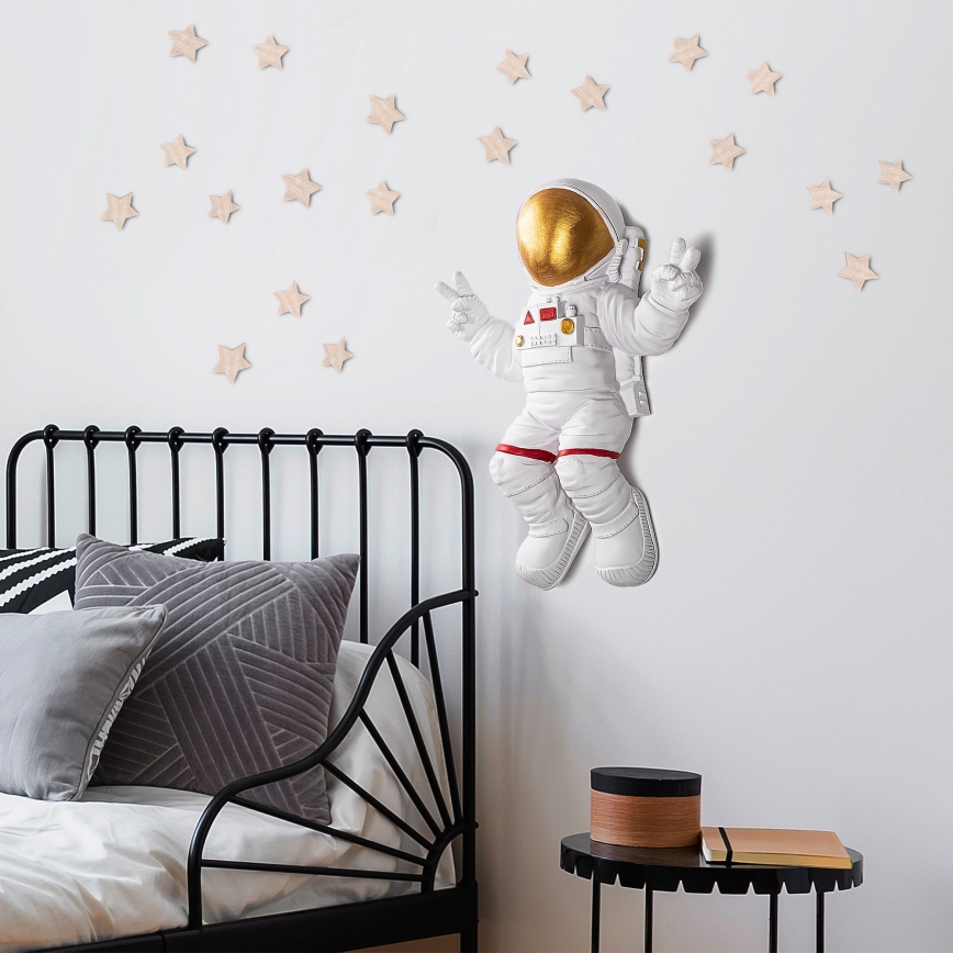 Sienų dekoracija 47x35 cm astronaut auksas