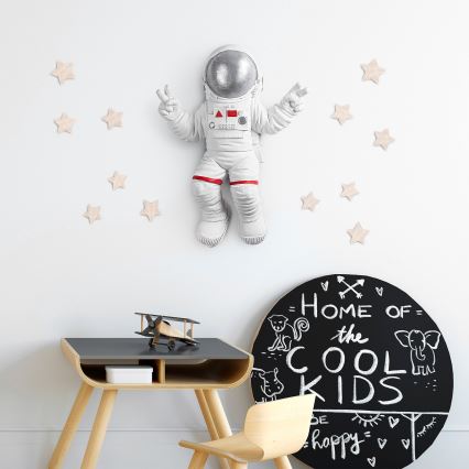 Sienų dekoracija 47x35 cm astronaut sidabras