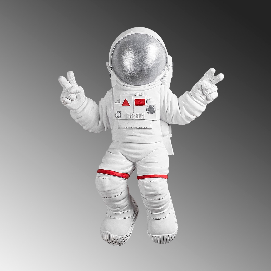 Sienų dekoracija 47x35 cm astronaut sidabras