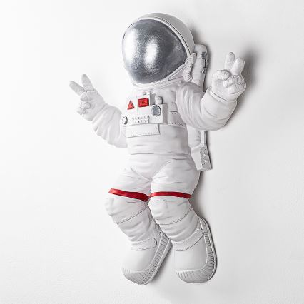 Sienų dekoracija 47x35 cm astronaut sidabras