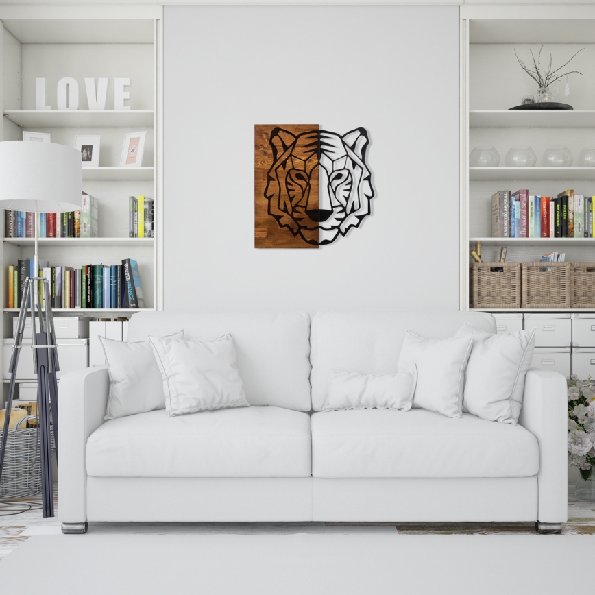 Sienų dekoracija 56x58 cm tigras medis/metalas