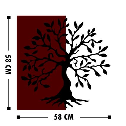 Sienų dekoracija 58x58 cm medis/metalas