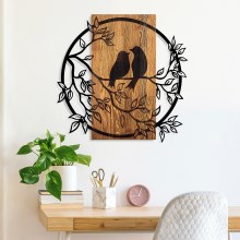 Sienų dekoracija 59x57 cm paukščiai medis/metalas