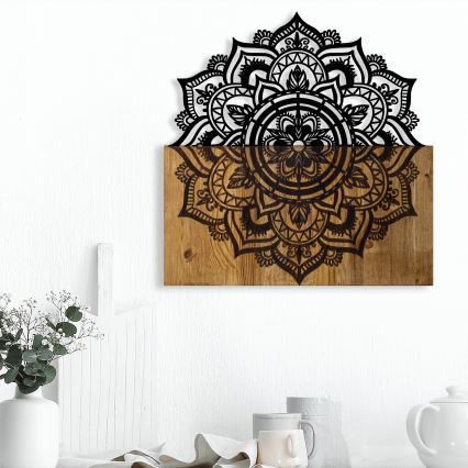 Sienų dekoracija 59x58 cm mandala medis/metalas