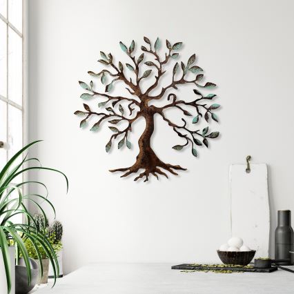 Sienų dekoracija 60x60 cm medis metalas
