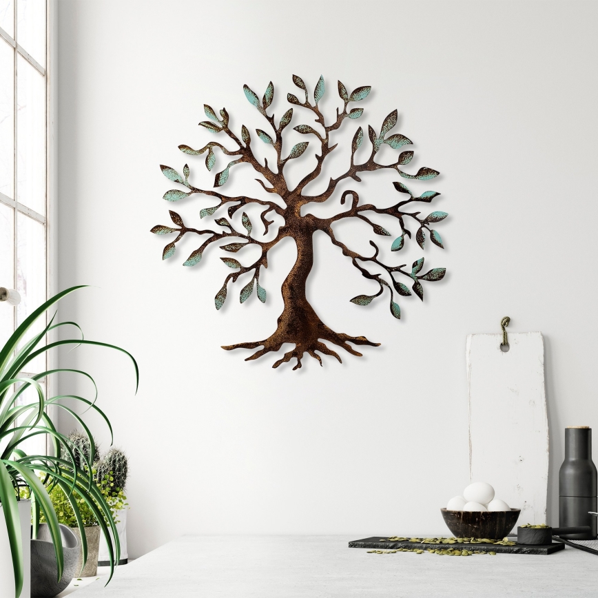 Sienų dekoracija 60x60 cm medis metalas