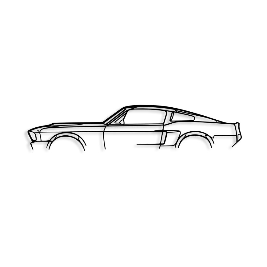 Sienų dekoracija 70x15 cm car metalas