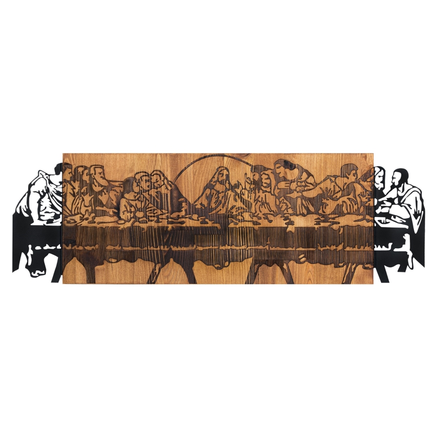 Sienų dekoracija 76,5x24,5 cm Paskutinė vakarienė medis/metalas