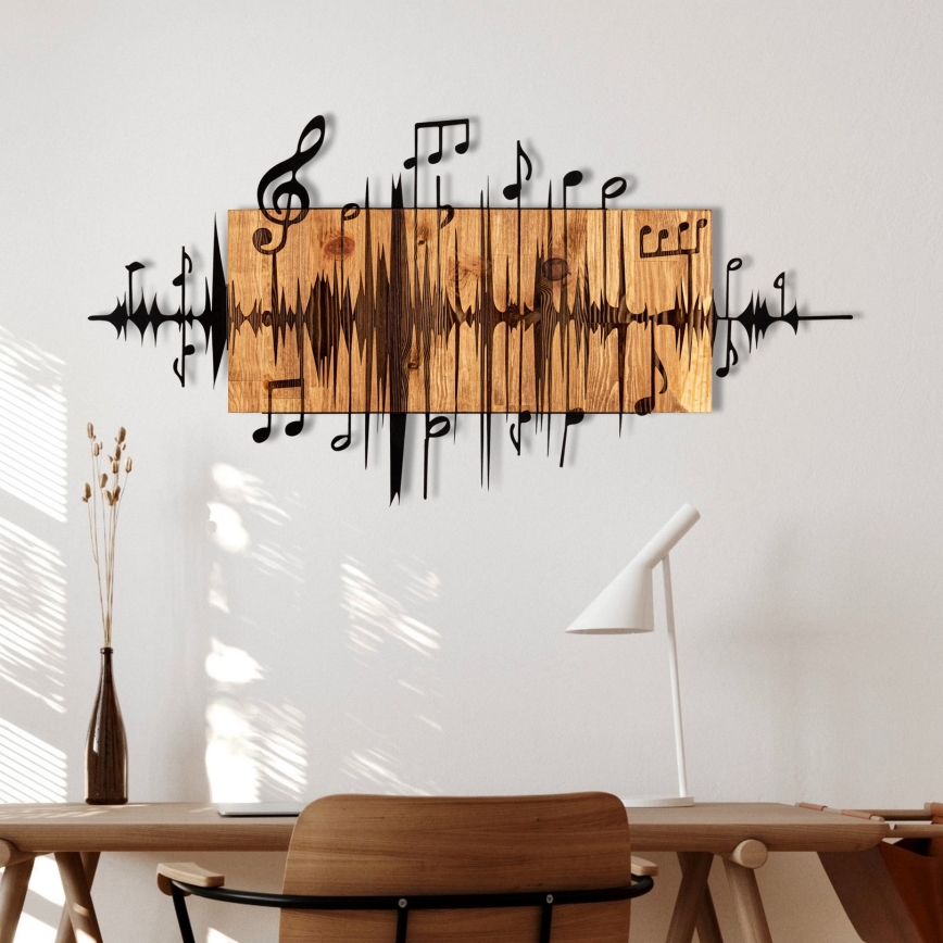 Sienų dekoracija 90x47 cm užrašai medis/metalas