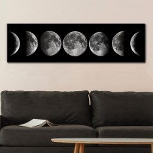 Sienų piešinys ant drobės 50x120 cm mėnulio fazės