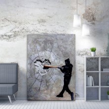 Sienų tapyba ant drobės 100x70 cm pilka/juoda