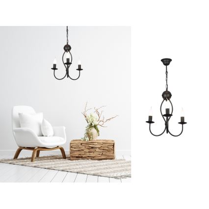 Sietynas ant grandinės ARTHUR 3xE14/40W/230V