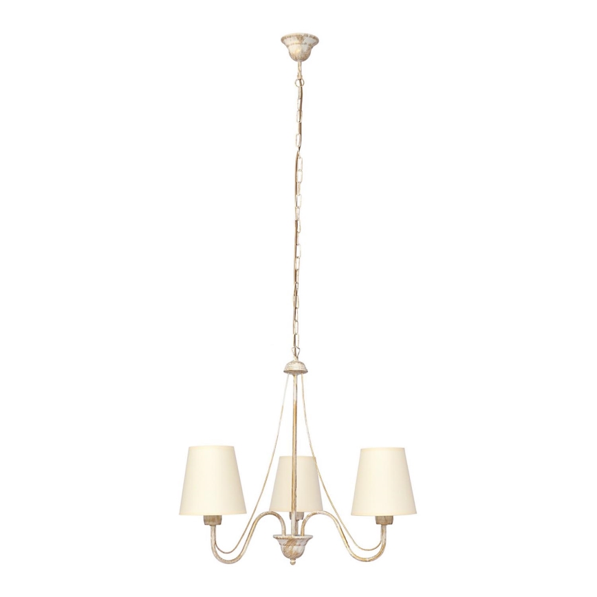 Sietynas ant grandinės MALBO 3xE27/15W/230V smėlio spalvos