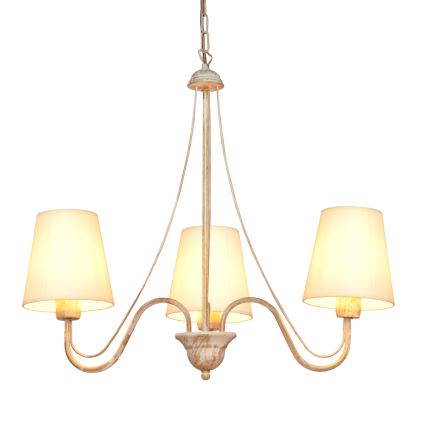 Sietynas ant grandinės MALBO 3xE27/15W/230V smėlio spalvos